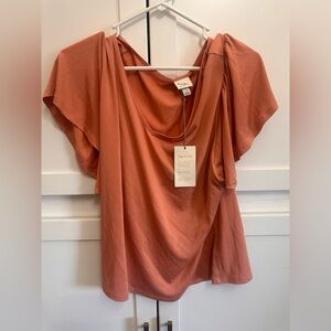 a new day Terracotta Drape Blouse